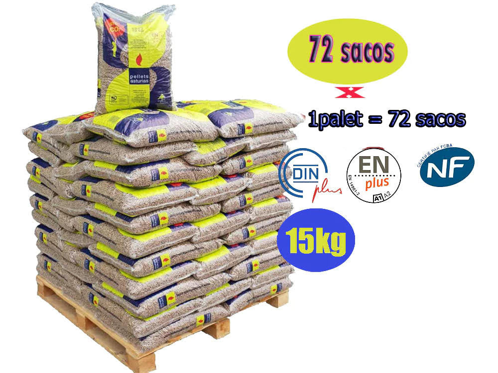 Pellets Asturias–1 palet de 72 sacs de 15 kg